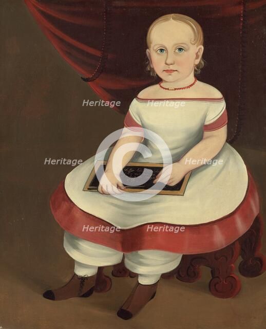 Little Girl with Slate, c. 1845. Creator: Prior-Hamblin School.