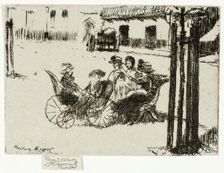 Little Girls and Perambulators, Chelsea Embankment, 1888-89. Creator: Theodore Roussel