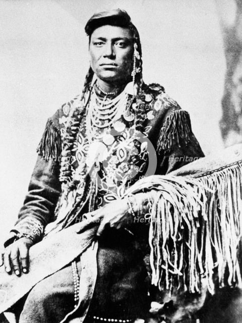 Little Head, North American Indian chief, c1885-90. Artist: Unknown