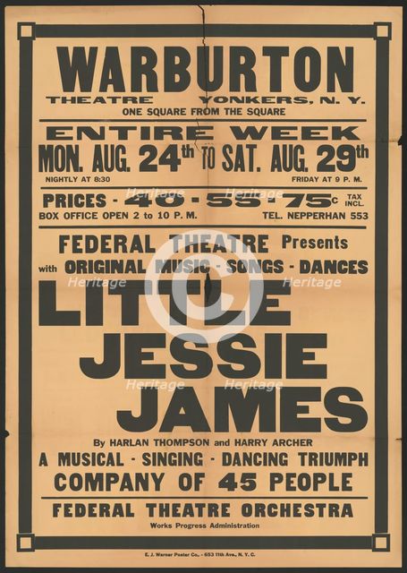 Little Jessie James, Yonker, NY, [193-]. Creator: Unknown.