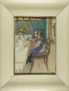 Little Lie-A-Bed's Sad Breakfast, 1900. Creator: Carl Olof Larsson