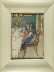 Little Lie-A-Bed's Sad Breakfast, 1900. Creator: Carl Olof Larsson