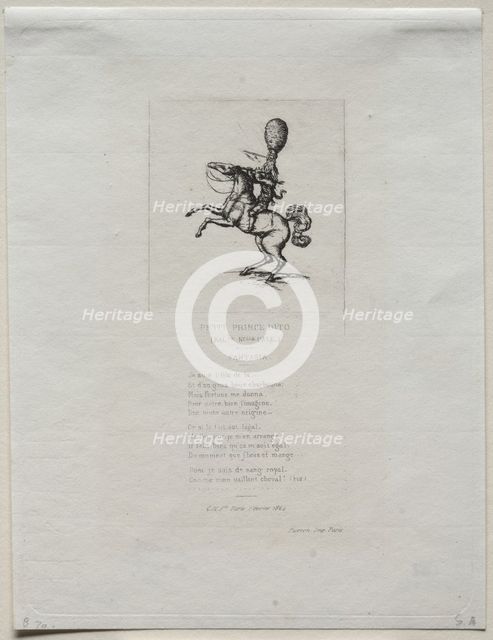 Little Prince Dito, 1864. Creator: Charles Meryon (French, 1821-1868).
