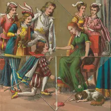 Little Red Riding Hood and Cinderella with Surprise Pictures, ca. 1875. Creator: Unknown