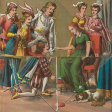 Little Red Riding Hood and Cinderella with Surprise Pictures, ca. 1875. Creator: Unknown