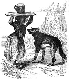 Little Red Riding Hood and the Wolf, 1842. Creator: Unknown