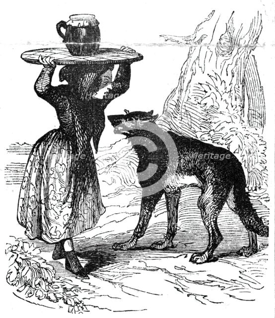 Little Red Riding Hood and the Wolf, 1842. Creator: Unknown.