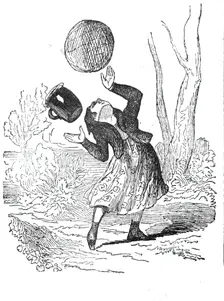 Little Red Riding Hood drops the butter and cake, 1842. Creator: Unknown