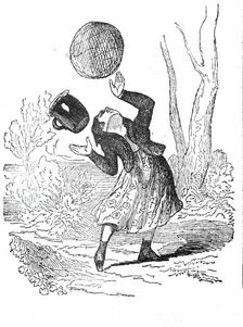 Little Red Riding Hood drops the butter and cake, 1842. Creator: Unknown