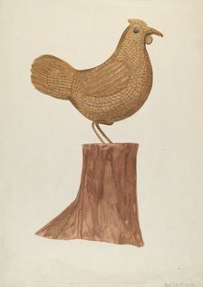 Little Wooden Hen, 1935/1942. Creator: Mildred E Bent