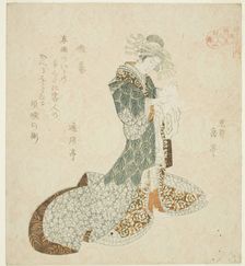 Liu Haichan (Gamma), from the series "Lives of Taoist Immortals Parodied by Courtesa..., c. 1821/22. Creator: Gakutei