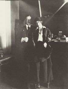 Liubov Popova with her husband Boris von Eding, 1918. Creator: Anon
