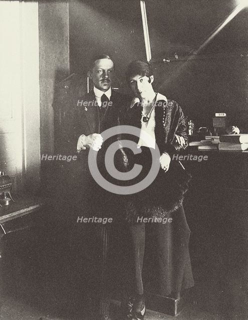 Liubov Popova with her husband Boris von Eding, 1918. Creator: Anon.