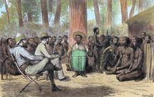 Liutenant Verney Lovett Cameron's reception by Katende, 19th century