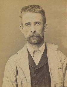 Livenais (ou Livenay), André. 39 ans, né à Renazé (Mayenne). Garçon de magasin. Anarchiste..., 1894. Creator: Alphonse Bertillon