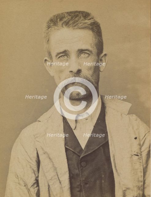 Livenais (ou Livenay), André. 39 ans, né à Renazé (Mayenne). Garçon de magasin. Anarchiste..., 1894. Creator: Alphonse Bertillon.