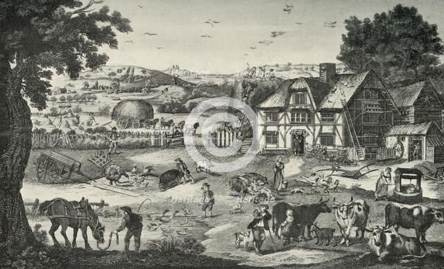 'Lively Activity on an Eighteenth-Century Farm', (1938). Artist: Anon.