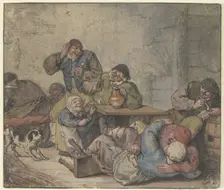 Lively farmers in an inn, after 1670. Creator: Adriaen van Ostade