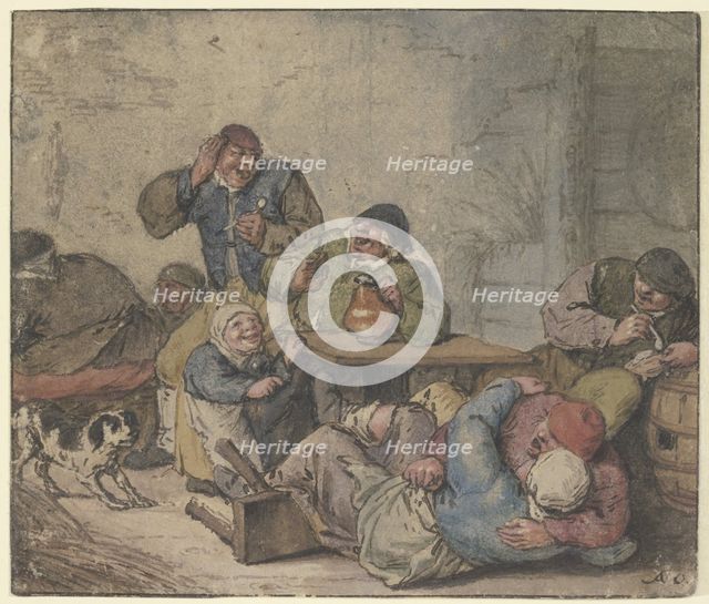 Lively farmers in an inn, after 1670. Creator: Adriaen van Ostade.