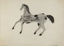 Livery Stable Sign, c. 1938. Creator: Sydney Roberts