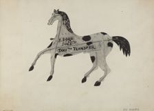 Livery Stable Sign, c. 1938. Creator: Sydney Roberts