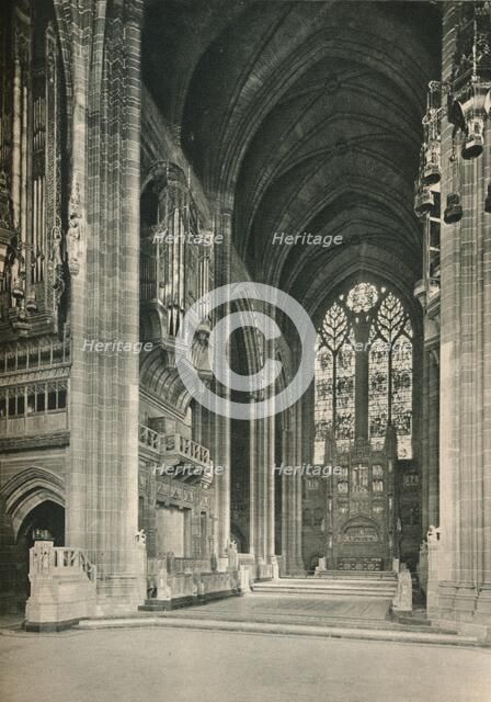 Liverpool Cathedral: The Choir, Looking East. Architect, Sir G. Gilbert Scott, R.A., 1924. Artist: Unknown