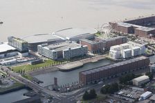 Liverpool Echo Arena, Wapping Dock and Ferris Wheel, Liverpool, 2015. Creator: Historic England
