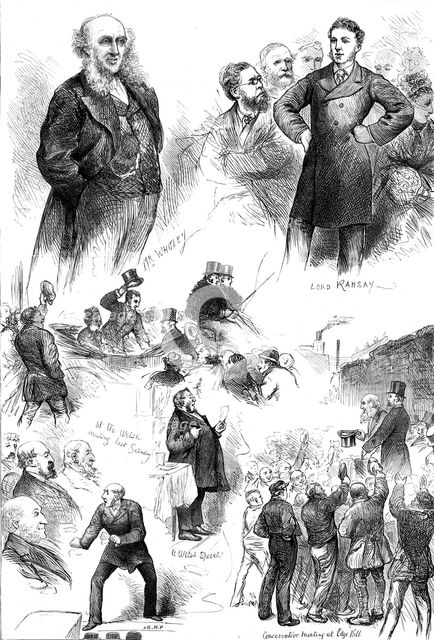 Liverpool Election sketches, 1880. Creator: Unknown.