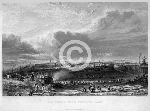 Liverpool from Toxteth Park, 1834.Artist: G Pickering