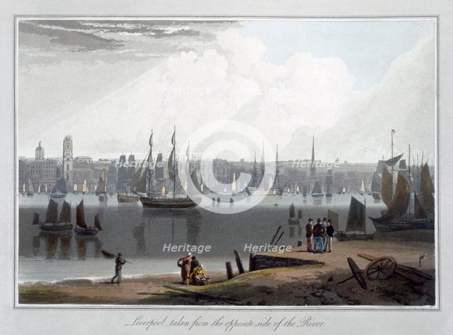 'Liverpool, taken from the oppersite side of the River', 1815. Creator: William Daniell.