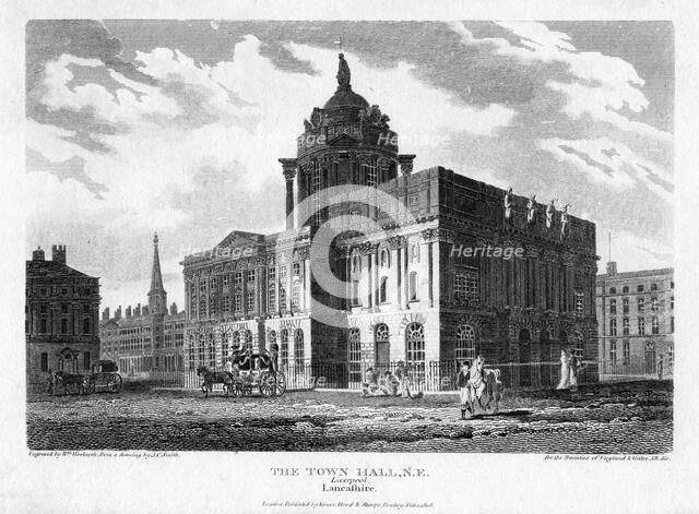 Liverpool Town Hall, Merseyside, 1808.Artist: William Woolnoth