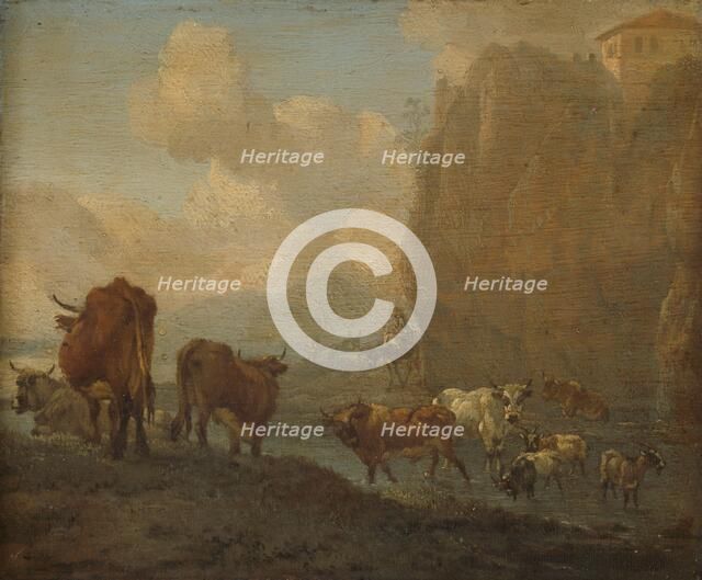 Livestock by a River, 1650-1694. Creator: Willem Romeyn.