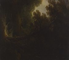 Livestock in a forest pasture, early-mid 19th century. Creator: Carl Johan Fahlcrantz