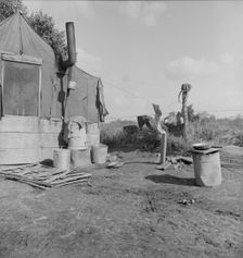 Living conditions of migrant agricultural workers, Tulare County, California, 1938. Creator: Dorothea Lange