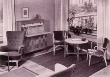 Living-room furniture by Carl-Axel Acking, made by A.B. Svenska Mobelfabrikerna 1949. Creator: Unknown