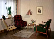 Living room in an ordinary Swedish flat, 1950s Creator: Göran Algård