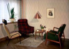Living room in an ordinary Swedish flat, 1950s Creator: Göran Algård