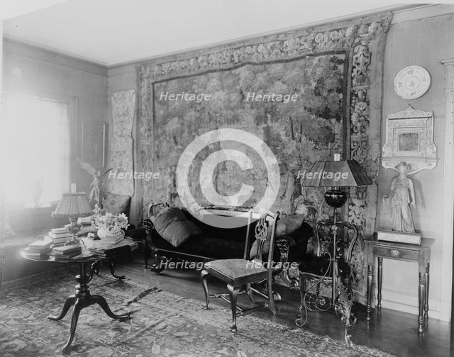 Living room in St. Gaudens, Windsor, Vermont, c1920. Creator: Frances Benjamin Johnston.