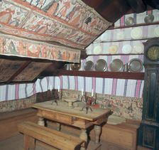 Living room of 18th century Swedish farmstead
