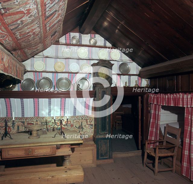 Living room of Swedish farmstead, 18th century. Artist: Unknown