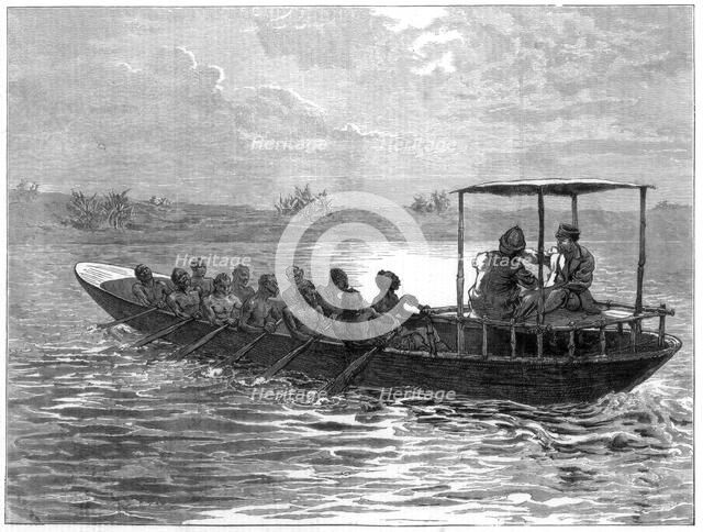 Livingstone and Stanley going from Ujiji to the Rusizi River, 1871. Artist: Unknown