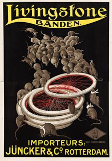 Livingstone bicycle tires, 1920. Creator: Cappiello, Leonetto (1875-1942)