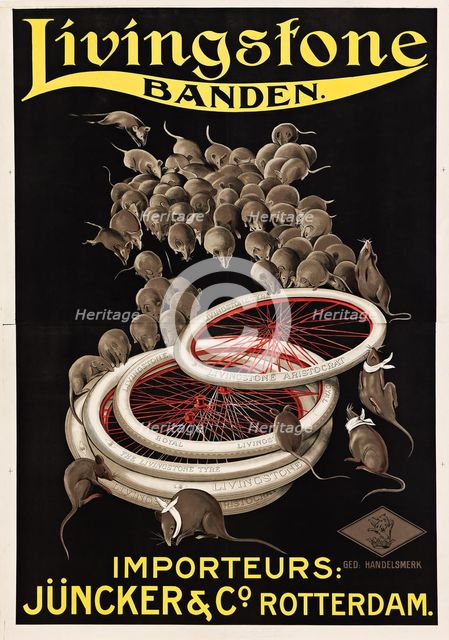 Livingstone bicycle tires, 1920. Creator: Cappiello, Leonetto (1875-1942).
