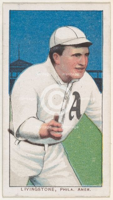 Livingstone, Philadelphia, American League, from the White Border series (T206) for the..., 1909-11. Creator: American Tobacco Company.
