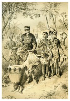 Livingstone Weak from Fever Escorted to Shinte's Town c1854 (1883)