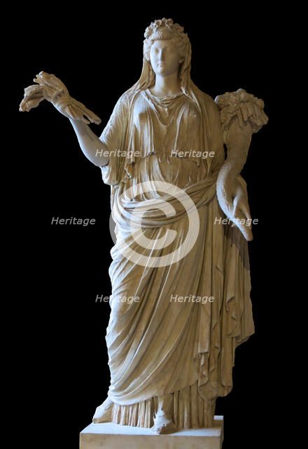 Livia Drusilla as Ops, with wheat sheaf and cornucopia, 1st century.