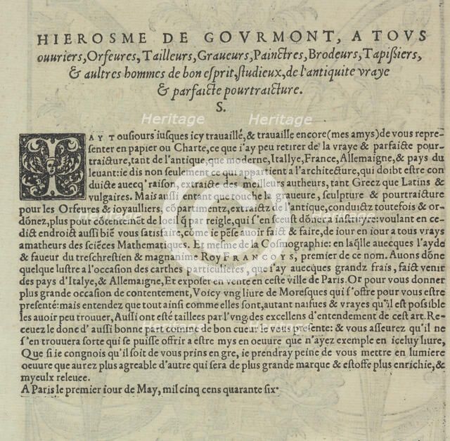 Livre de Moresques, title page (verso), 1546. Creator: Cornelis Bos.