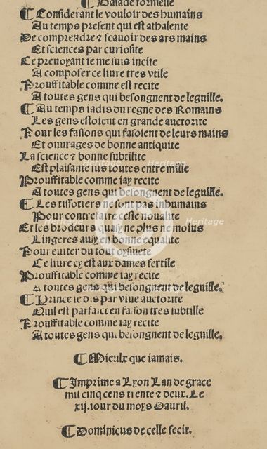 Libbretto nouellamete composto per maestro Domenico da Sera...lauorare di ogni s..., April 12, 1532. Creator: Unknown.