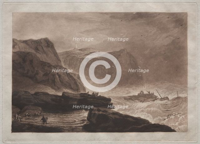 Liber Studiorum: Coast of Yorkshire, near Whitby. Creator: Joseph Mallord William Turner (British, 1775-1851).