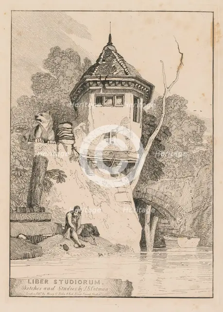 Liber Studiorum; Frontispiece, View of a Garden House on the Banks of the River Yare, 1838. Creator: John Sell Cotman (British, 1782-1842).